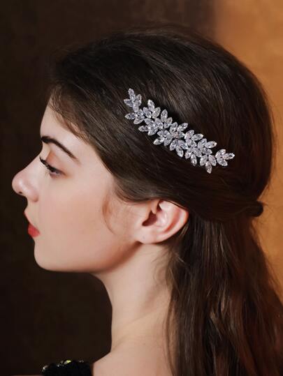 时尚闪亮水晶和立方氧化锆装饰发梳，优雅派对皇冠，情人节配饰，婚礼发饰