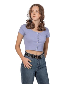 Cinturón Unisex de Tela Doble Argolla - Negro - Ver 2