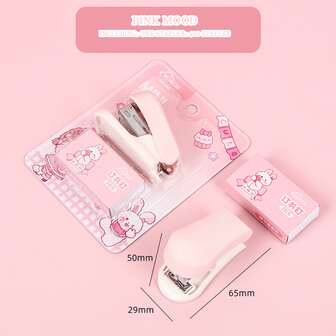 1入組訂書機及400支訂書釘,透明簡約迷你訂書機