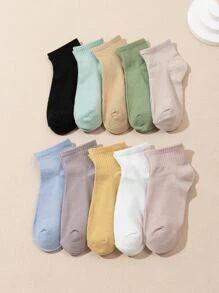 10 Kẹo Có màu sắc Thoáng khí Hấp ẩm Phóng điện Mồ hôi Của phụ nữ Tất mắt cá chân - Nhiều màu - Xem 2