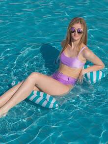 1 pieza inflable agua flotante Cama , playa lounger silla plegable respaldo Flotador Balsa , aire sofá cilindro flotante Cama - Multicolor - Ver 2