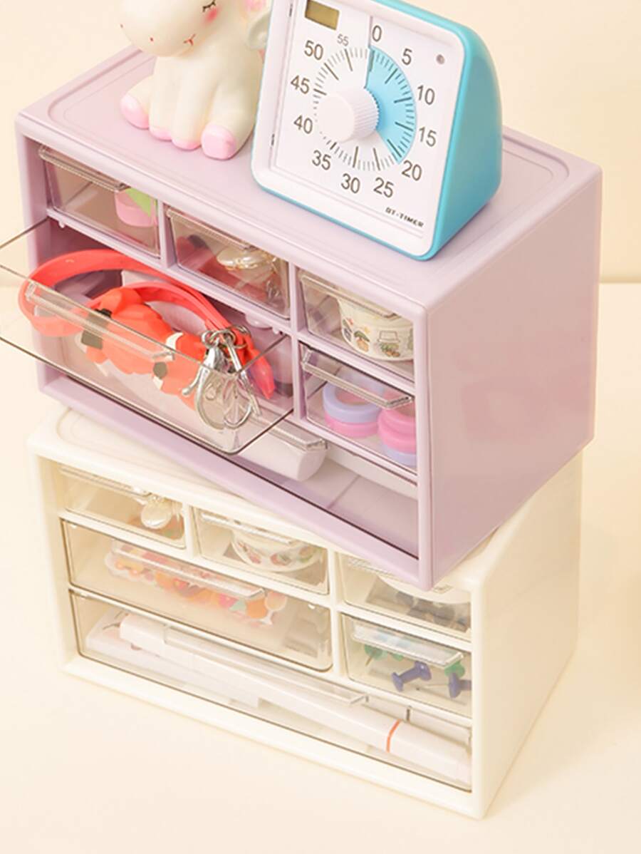 6-compartment Desk Drawer Style Small Object Storage Box | SHEIN USA