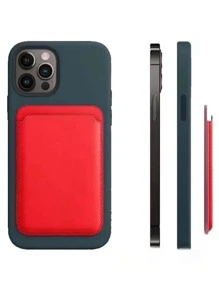 Clip de tarjeta magnético Magsafe, accesorio de funda de tarjeta portátil que se puede pegar en la parte trasera del teléfono compatible con iPhone 14 Pro Max 13 12 Pro con soporte de tarjeta de billetera magnético y bolsa de accesorios para funda de teléfono - Rojo - Ver 3