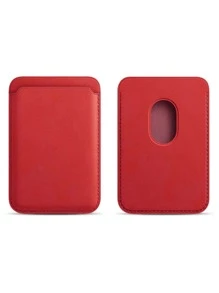 Clip de tarjeta magnético Magsafe, accesorio de funda de tarjeta portátil que se puede pegar en la parte trasera del teléfono compatible con iPhone 14 Pro Max 13 12 Pro con soporte de tarjeta de billetera magnético y bolsa de accesorios para funda de teléfono - Rojo - Ver 1