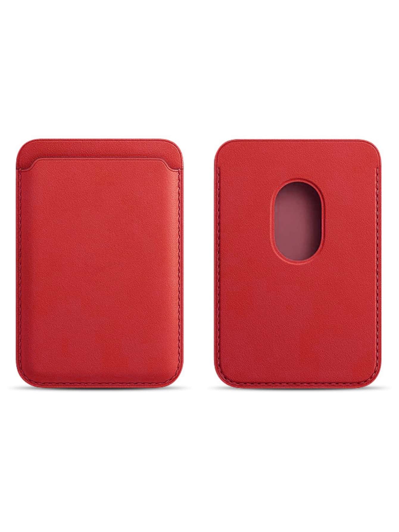 Clip de tarjeta magnético Magsafe, accesorio de funda de tarjeta portátil que se puede pegar en la parte trasera del teléfono compatible con iPhone 14 Pro Max 13 12 Pro con soporte de tarjeta de billetera magnético y bolsa de accesorios para funda de teléfono - Rojo - Ver 1