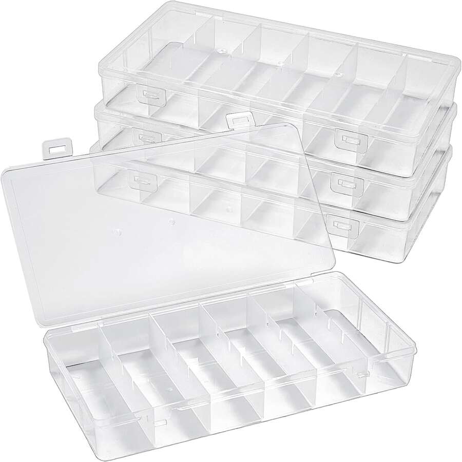 1个睫毛膏刷收纳盒，带6个透明塑料隔层和盖子，可收纳一次性睫毛膏、唇刷、迷你棉签和化妆工具，适用于房间、浴室、家居、粉色房间、旅行用品、礼品袋、送给妈妈、爸爸、男士、朋友、老师的礼物、生日礼物、婚礼礼物、办公桌、置物架、配件、礼品盒、趣味礼物、收纳袋、化妆包、桌面收纳盒、化妆包、化妆袋、珠宝盒、化妆刷架、刷架、香水收纳盒、化妆包、送给女性的礼物、圣诞礼物、女性礼物创意、房间装饰 - 無色 - 查看 1