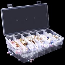 1个睫毛膏刷收纳盒，带6个透明塑料隔层和盖子，可收纳一次性睫毛膏、唇刷、迷你棉签和化妆工具，适用于房间、浴室、家居、粉色房间、旅行用品、礼品袋、送给妈妈、爸爸、男士、朋友、老师的礼物、生日礼物、婚礼礼物、办公桌、置物架、配件、礼品盒、趣味礼物、收纳袋、化妆包、桌面收纳盒、化妆包、化妆袋、珠宝盒、化妆刷架、刷架、香水收纳盒、化妆包、送给女性的礼物、圣诞礼物、女性礼物创意、房间装饰 - 無色 - 查看 6