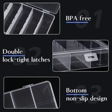 1个睫毛膏刷收纳盒，带6个透明塑料隔层和盖子，可收纳一次性睫毛膏、唇刷、迷你棉签和化妆工具，适用于房间、浴室、家居、粉色房间、旅行用品、礼品袋、送给妈妈、爸爸、男士、朋友、老师的礼物、生日礼物、婚礼礼物、办公桌、置物架、配件、礼品盒、趣味礼物、收纳袋、化妆包、桌面收纳盒、化妆包、化妆袋、珠宝盒、化妆刷架、刷架、香水收纳盒、化妆包、送给女性的礼物、圣诞礼物、女性礼物创意、房间装饰 - 無色 - 查看 4