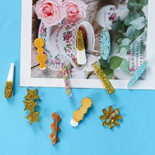 1入組DIY滴膠模具矽膠模具DIY水晶膠水髮夾製作頭花髮夾吊墜耳環用品甜美風裝飾Kawaii工藝UV樹脂模具適合女孩 - 白色 - 查看 10