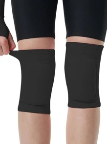 4pcs/Pack Unisex Sports Fingerless Silicone Anti-Skid Sponge Sweat Absorption Arm Sleeves + 1pair 3cm Thick Soft Sponge Sweat Absorption Knee Pads, Skin-Friendly & Comfortable, Breathable, Suitable For Activities Like Cycling, Climbing, Tennis, Etc. Gym Gym Accessories Coderas - Black - View 5