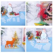 1件套DIY滴膠模具矽膠模具聖誕駝鹿小鹿雪人聖誕裝飾物矽膠模具用品甜美風裝飾Kawaii工藝UV樹脂模具適用於聖誕女孩