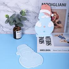 1件套DIY滴膠模具矽膠模具聖誕駝鹿小鹿雪人聖誕裝飾物矽膠模具用品甜美風裝飾Kawaii工藝UV樹脂模具適用於聖誕女孩