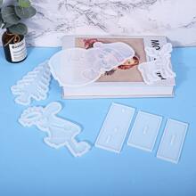 1件套DIY滴膠模具矽膠模具聖誕駝鹿小鹿雪人聖誕裝飾物矽膠模具用品甜美風裝飾Kawaii工藝UV樹脂模具適用於聖誕女孩