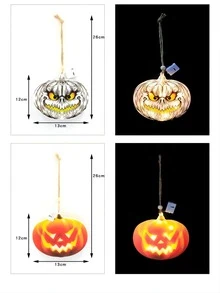 1pc New Halloween Skull Skeleton Led Pumpkin Lamp For Bedroom, Party, Bar, Window Decoration Halloween Decoration Room Decor Halloween Garden Decor For Gift Fairy Holiday Decor Festival Decor - Yellow - View 10