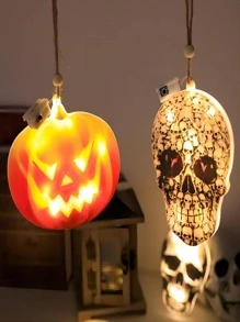 1pc New Halloween Skull Skeleton Led Pumpkin Lamp For Bedroom, Party, Bar, Window Decoration Halloween Decoration Room Decor Halloween Garden Decor For Gift Fairy Holiday Decor Festival Decor - Yellow - View 7