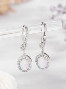 1雙奢華澳大利亞的氧化鋯925純銀耳環適用於女性日常穿著