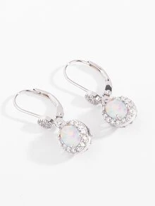 1雙奢華澳大利亞的氧化鋯925純銀耳環適用於女性日常穿著