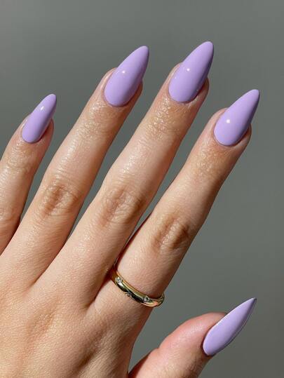 Ergänzen Sie Ihren Stil mit 24 Stück langen Mandel Nägel in einfarbigen Designs, Falsche Nagel Kits für Frauen und Mädchen für den täglichen Gebrauch, Arbeit, Party und Tanz, Press-On Nägel, Nagelzubehör