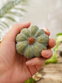 1 Trang trí tiệc Halloween Bí ngô xanh nhân tạo, Chất liệu nhựa sáng tạo Bí ngô tròn và phẳng, Thích hợp để trang trí sân vườn trong trang trại, Trang trí cảnh Halloween, v.v. - màu xanh lá - Xem 6