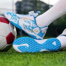 Football Shoes With Spikes For Boys & Girls, Breathable Outdoor Training Shoes With Rotating Buckle For Elementary Students - Multicolor - View 3