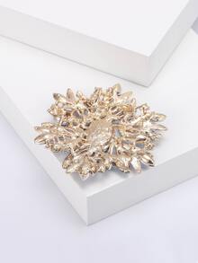 1個時尚的超大玻璃鑲嵌花卉胸針,適合女性日常穿著 - 藍色 - 查看 4