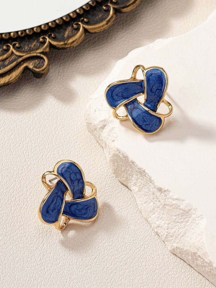 1pair Geometric Triangle Resin Drop Earrings