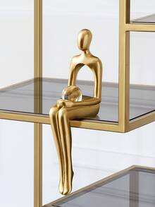 1入組人物設計裝飾工藝,現代ABS裝飾物件適用於家庭裝飾 - 金色 - 查看 7