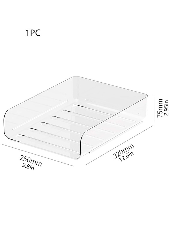 1pc Clear Japanese Style Stackable Desk Storage Box For Makeup, Office, Books, Documents, Multi