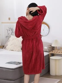 浴袍 - 酒紅色 - 查看 3