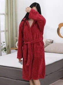 浴袍 - 酒紅色 - 查看 1