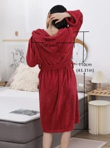 浴袍 - 酒紅色 - 查看 7