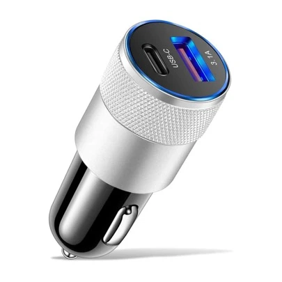 3.1a Pd Car Charger Black And Silver