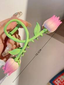 2个/套 时尚向日葵郁金香花形金属彩绘发爪夹，适合女性日常佩戴，波西米亚风，情人节礼物，发饰，发夹，发卡，发饰夹，发饰夹，校园用品，大学秋冬季发夹，适合度假装扮，夏季度假发夹，节日，派对发夹 - 彩色 - 查看 7