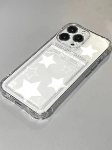 XAF 2000s Fashion Star Pattern Clear Card Slot Phone Case Compatible With IPhone15/15Plus/15Pro/15Promax Waterproof Shockproof Anti-Fall Scratch Resistant - Multicolor - View 1