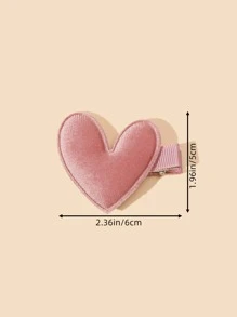 5 sztuk/zestaw Urocze pluszowe spinki do włosów w kształcie serca dla dziewczynek, odpowiednie do codziennego użytku (wiek 2-14 lat) Miłość Walentynki - Wielokolorowe - Zobacz 3