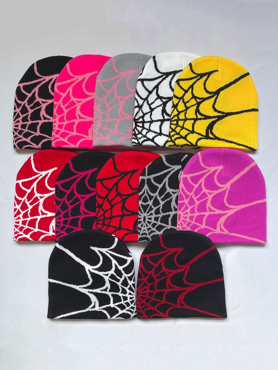 1 chiếc mũ len thời trang họa tiết mạng nhện dành cho nữ cho cuộc sống hàng ngày - trắng - Xem 1