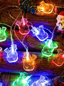 1入組聖誕雪人形狀燈泡燈簾 - 彩色 - 查看 5