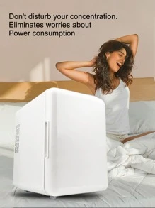 迷你便攜式冰箱，4l/6 罐冷卻器和保溫器，適用於飲料、食品、護膚品等個人尺寸冰箱，適合辦公室、臥室、汽車、露營等 - 白色 - 查看 6