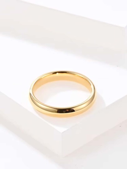 1 pieza Anillo de acero de titanio minimalista, anillo de banda llana con cúpula redondeada, accesorio elegante y versátil de calidad, anillo de pareja para aniversario y boda, estilo romántico de campus, personalidad casual y de negocios para hombres y mujeres