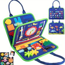 Tableau d'activités 25 en 1 pour enfants en bas âge, jouet éducatif préscolaire sensoriel pour filles et garçons, développement des compétences motrices fines pendant les déplacements (certaines pièces sont envoyées au hasard), Fournitures scolaires, étudiant, papeterie