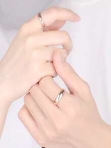 1pc Minimalist Titanium Steel Ring, Fashionable Dome-Shaped Plain Band Ring, & Versatile, Suited For Valentine's Day, Wedding, Jewelry Accessory, Campus Chic, Casual Business, Personalized,Mom,Mother,Mother's Day,Gift - Rose Gold - View 4