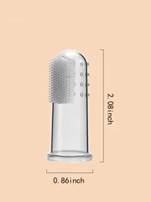 (1pc White With Box / 2pcs/Box) Infant Thumb Toothbrush, Silicone Baby Finger Toothbrush, Baby Tongue Cleaner Brush Box / (Box Style Color Random 1 Set) - Multicolor - View 7