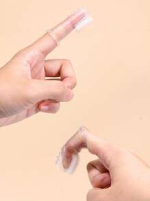 (1pc White With Box / 2pcs/Box) Infant Thumb Toothbrush, Silicone Baby Finger Toothbrush, Baby Tongue Cleaner Brush Box / (Box Style Color Random 1 Set) - Multicolor - View 3