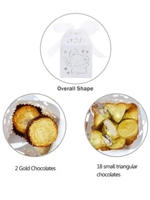 10 piezas Caja de regalo con diseño de elefante - Blanco - Ver 6