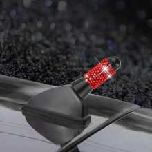 車用天線,汽車用天線,用於裝飾汽車車頂,信號天線,鑲有水晶裝飾,金屬材質,彩色天線,車用收音機天線,3.8cm長天線 - 紅色 - 查看 1