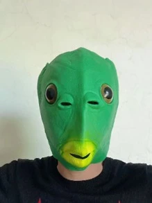 1 pieza Mascarilla verde de pez cabeza , animal en forma de pescado - Verde - Ver 3