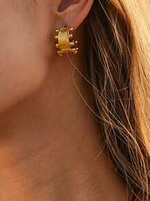 Uworld 1 Pieza Conjunto De Brazaletes De Acero Inoxidable Amplio Chapado En Oro Francés De Moda En Forma De Corona, Anillo, Pendientes Para Mujeres, Perfecta Para La Decoración De Fiestas, Múltiples Tamaños