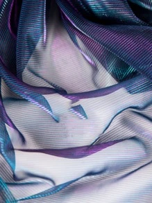 1pc Gradient Two-Color Mesh Fabric, Laser Texture See-Through Fabric Long Skirt Shawl Creative Handmade Fabric