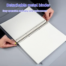 File Storage Student Notebook With Simple Loose-leaf Binder Case - Clear - View 3