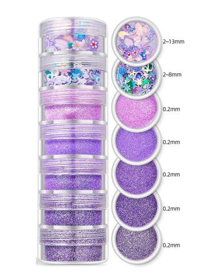 1 件 7 层闪光粉，适用于 DIY 树脂模具填充和装饰